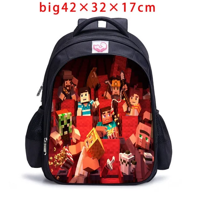 Teenager MineCraft Cartoon Backpack Boy Cartoon School Bags Hot Primary Backpack School Bags for Boys and Girl Mochila Sac A Dos