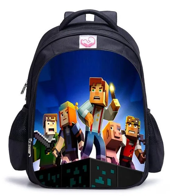 Teenager MineCraft Cartoon Backpack Boy Cartoon School Bags Hot Primary Backpack School Bags for Boys and Girl Mochila Sac A Dos
