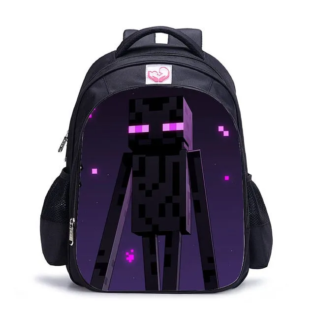 Teenager MineCraft Cartoon Backpack Boy Cartoon School Bags Hot Primary Backpack School Bags for Boys and Girl Mochila Sac A Dos