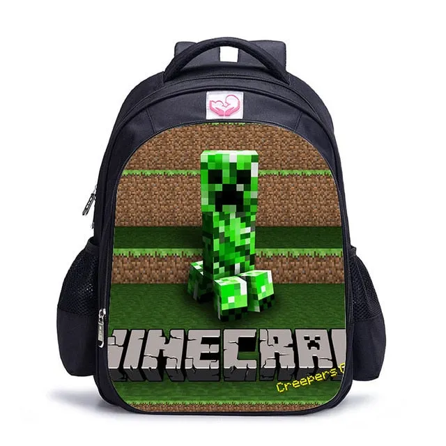 Teenager MineCraft Cartoon Backpack Boy Cartoon School Bags Hot Primary Backpack School Bags for Boys and Girl Mochila Sac A Dos