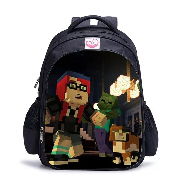 Teenager MineCraft Cartoon Backpack Boy Cartoon School Bags Hot Primary Backpack School Bags for Boys and Girl Mochila Sac A Dos