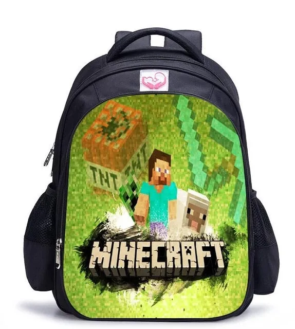 Teenager MineCraft Cartoon Backpack Boy Cartoon School Bags Hot Primary Backpack School Bags for Boys and Girl Mochila Sac A Dos