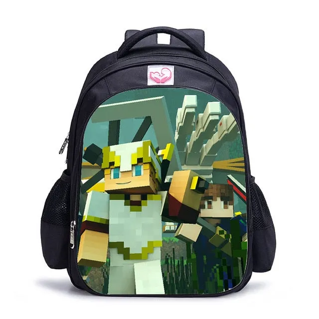 Teenager MineCraft Cartoon Backpack Boy Cartoon School Bags Hot Primary Backpack School Bags for Boys and Girl Mochila Sac A Dos