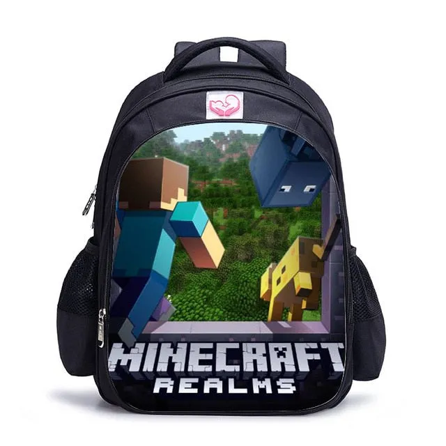 Teenager MineCraft Cartoon Backpack Boy Cartoon School Bags Hot Primary Backpack School Bags for Boys and Girl Mochila Sac A Dos