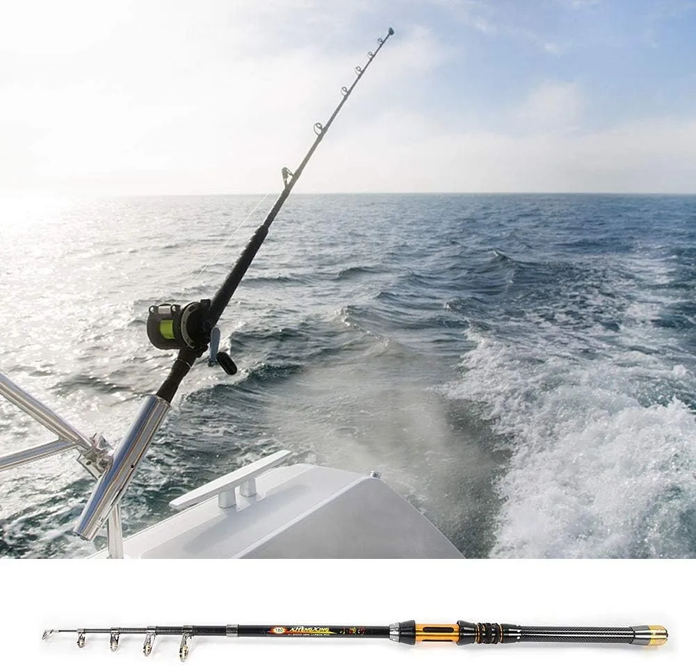 Telescopic Fishing Rod Travel Fishing Rod Telescopic Fishing Rod Tournament Quality for Sea Beach Shore Pier
