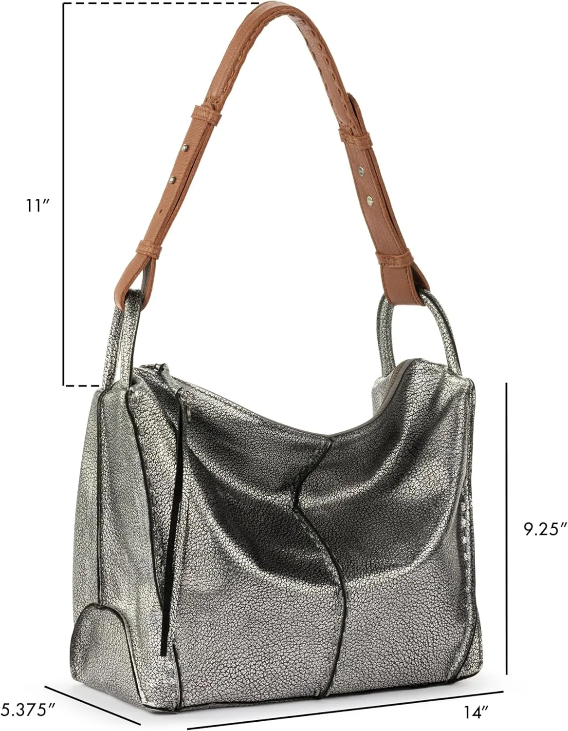 The Sak Los Feliz Hobo in Leather, Lined Shoulder Purse