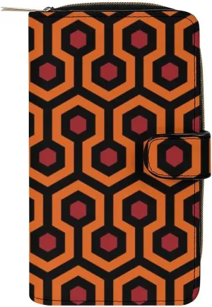 The Shining Overlook Hotel Funny Long Bifold Wallet Leather Card Holder Purse Buckle Handbag Coin Pocket