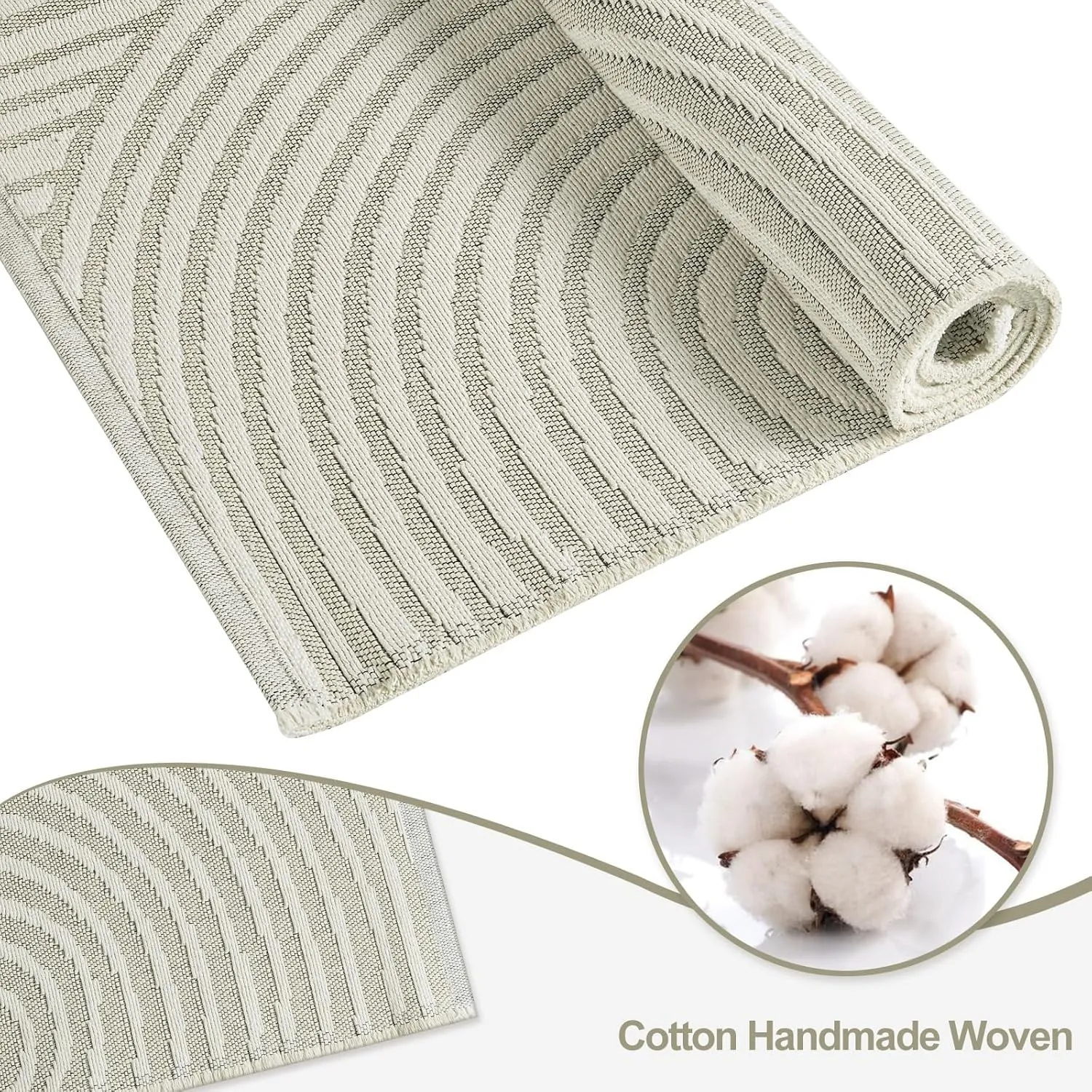 Tiffasea Indoor Door Mats for Entryway, Washable Beige Small Area Rug 2'x3' Reversible Entry Rug Front Door Rug, Cotton Woven Modern Bathroom Rug Indoor Outdoor Rugs for Bedroom Kitchen Porch