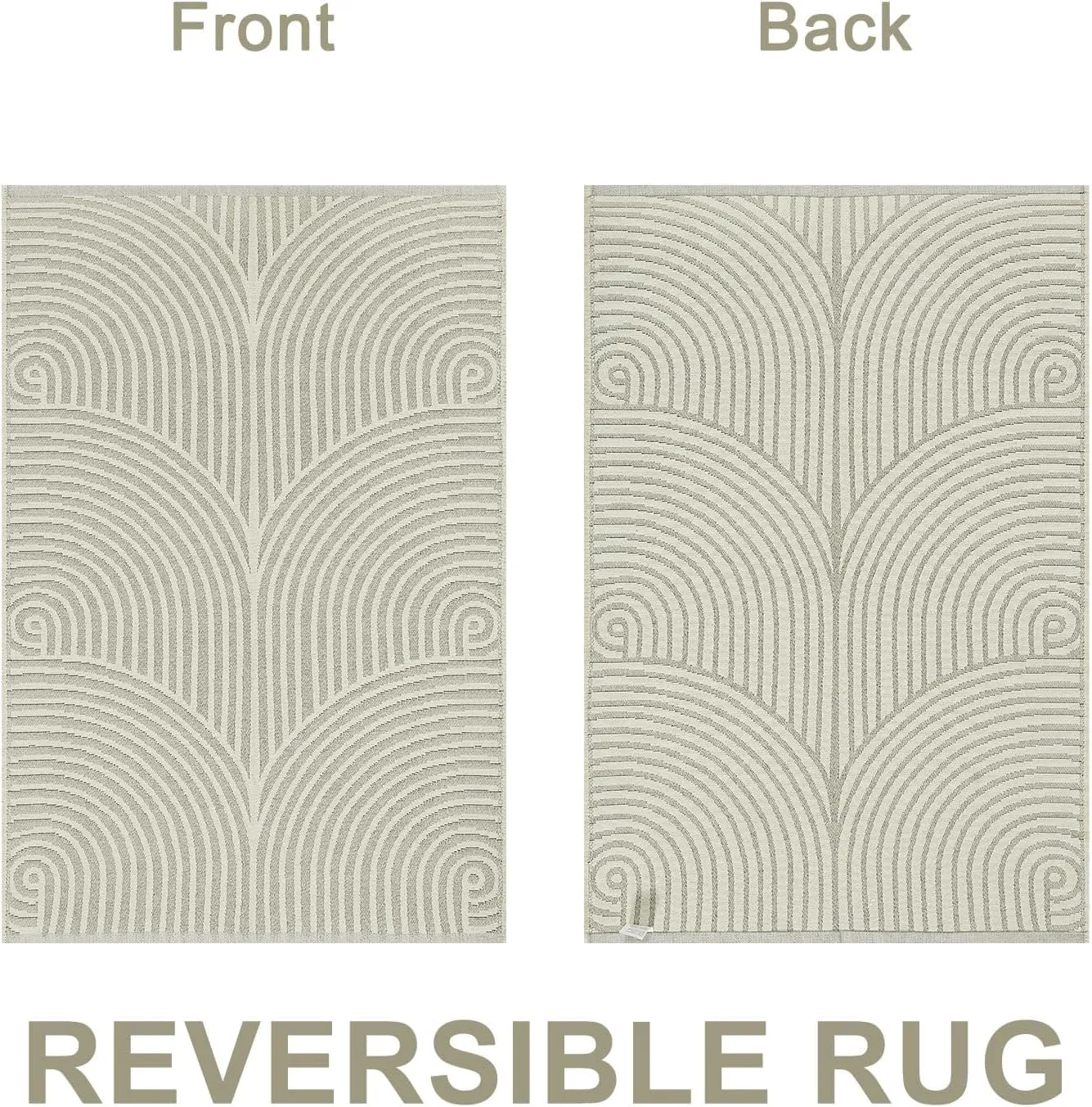 Tiffasea Indoor Door Mats for Entryway, Washable Beige Small Area Rug 2'x3' Reversible Entry Rug Front Door Rug, Cotton Woven Modern Bathroom Rug Indoor Outdoor Rugs for Bedroom Kitchen Porch