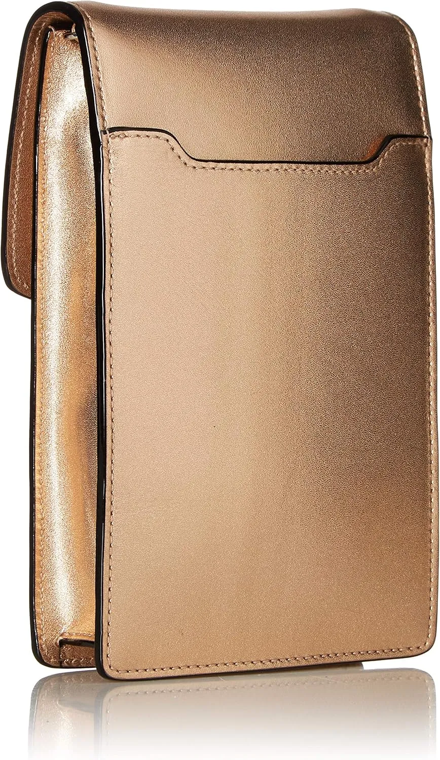 Time's Arrow Women's Amber Slim Crossbody Rose Gold Leather Handbag