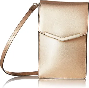 Time's Arrow Women's Amber Slim Crossbody Rose Gold Leather Handbag