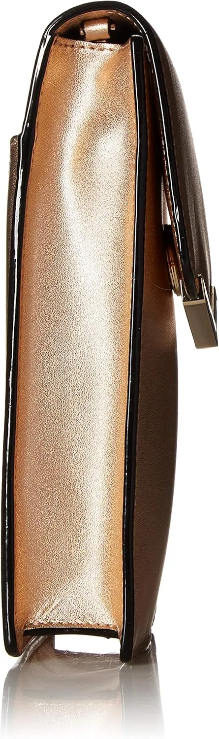 Time's Arrow Women's Amber Slim Crossbody Rose Gold Leather Handbag