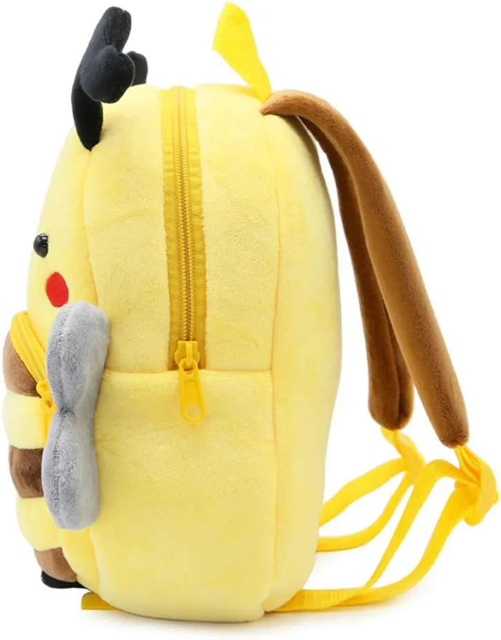 Toddler Backpack for Boys and Girls, Cute Soft Plush Animal Cartoon Mini Backpack Little For Kids 2-6 Years (Bee)