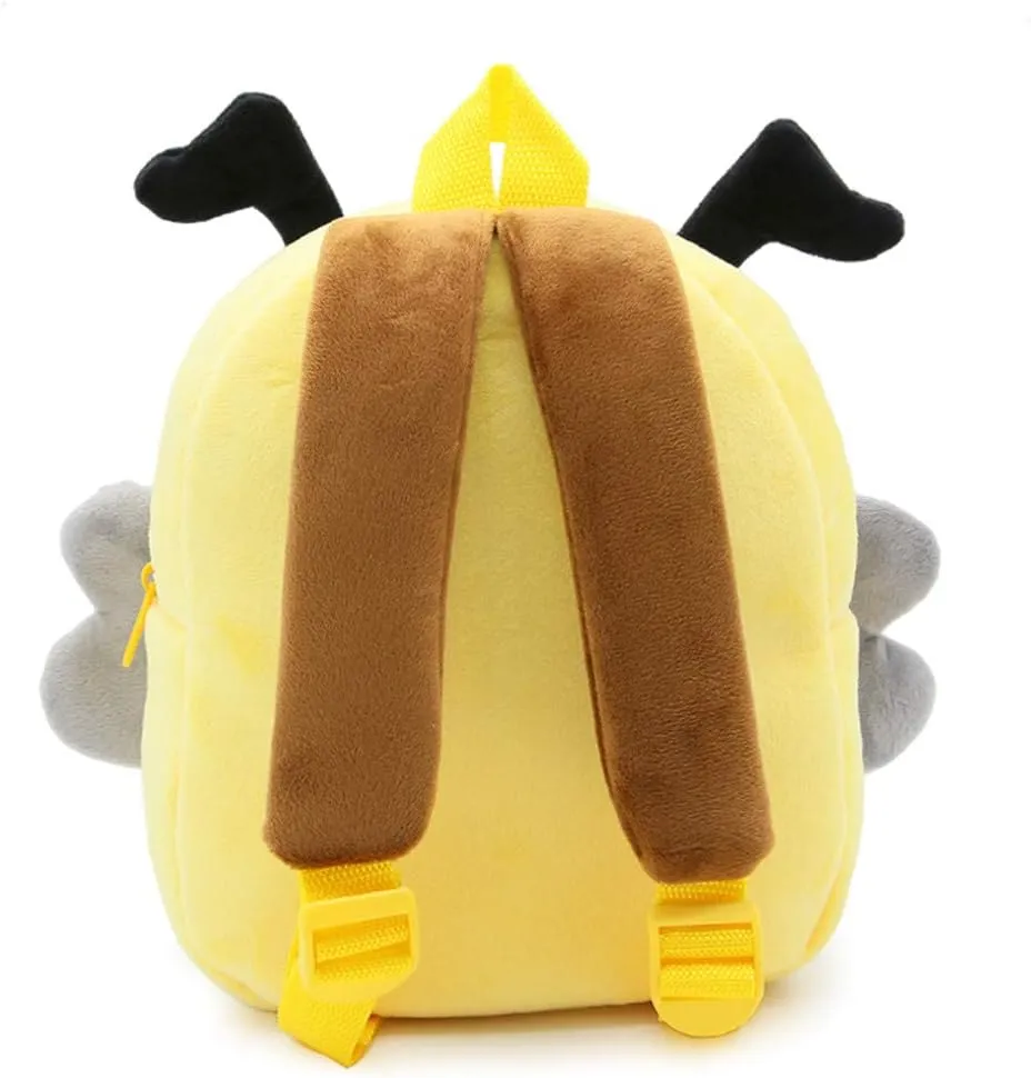 Toddler Backpack for Boys and Girls, Cute Soft Plush Animal Cartoon Mini Backpack Little For Kids 2-6 Years (Bee)