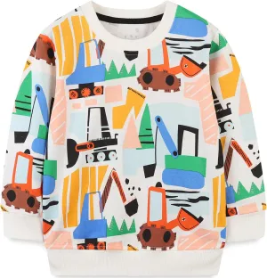 Toddler Boy Cotton Crewneck Long Sleeve Sweatshirt Christmas Clothing 2-7T