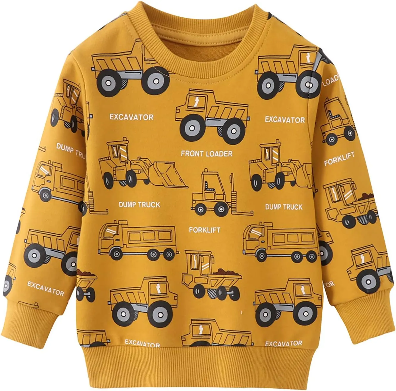 Toddler Boys Sweatshirts Kids Cotton Long Sleeve Crewneck Pullover Cartoon Print Shirts 2-7T