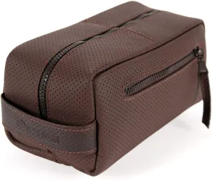 Toiletry Bag - Genuine Leather Dopp Kit Shaving Tote - Brown