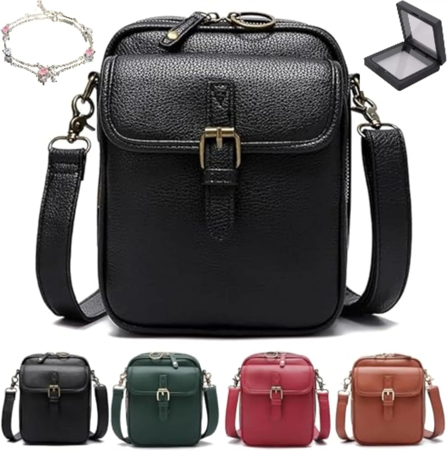 Tojoyride Crossbody Bag, Urvashi Crossbody Bag, Vintage Anti Theft Purse With 10 Card Slot, Shoulder Bags Built In Wallet
