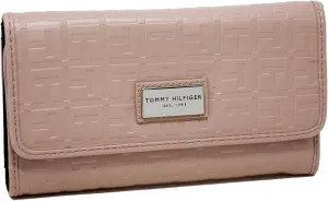 Tommy Hilfiger Women's Blush Pink Faux Leather Logo Debossed Checkbook Wallet Clutch Bag