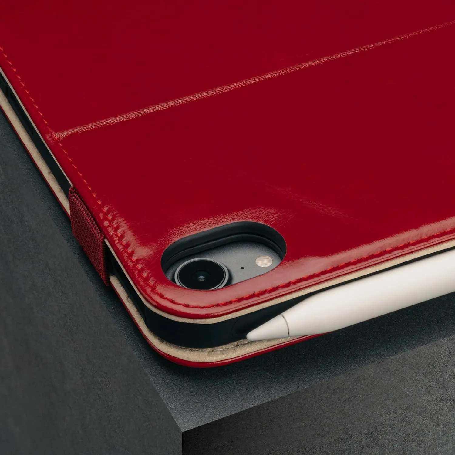 TORRO Case Compatible with iPad Mini 7/6 – Genuine Leather iPad Mini 7th / 6th Generation (2024/2021) Cover with Stand Function, Apple Pencil Connectivity and Wake Sleep Function (Red)