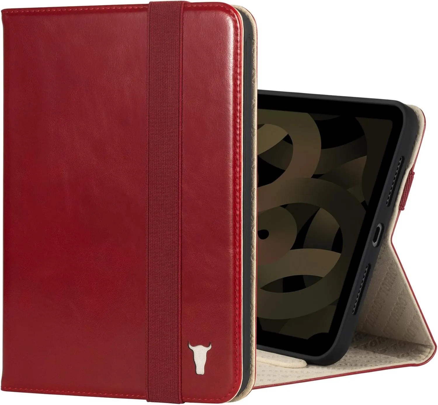 TORRO Case Compatible with iPad Mini 7/6 – Genuine Leather iPad Mini 7th / 6th Generation (2024/2021) Cover with Stand Function, Apple Pencil Connectivity and Wake Sleep Function (Red)