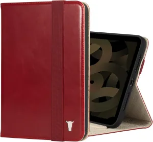 TORRO Case Compatible with iPad Mini 7/6 – Genuine Leather iPad Mini 7th / 6th Generation (2024/2021) Cover with Stand Function, Apple Pencil Connectivity and Wake Sleep Function (Red)