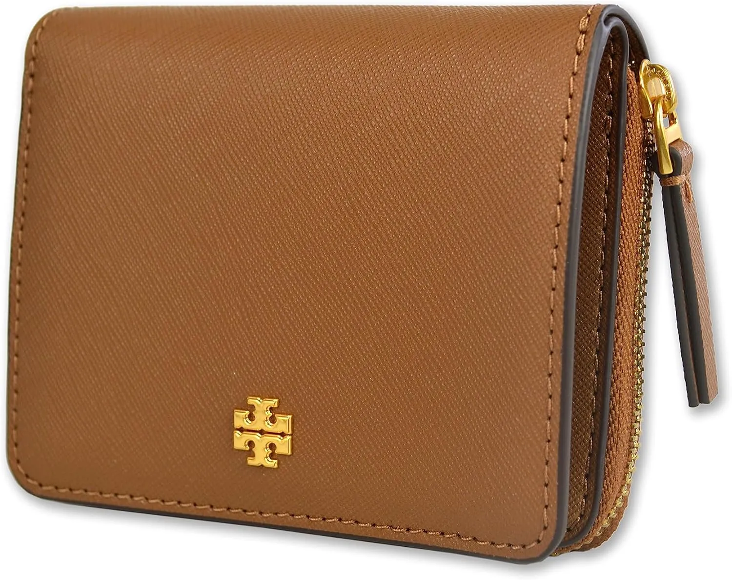 Tory Burch Womens 147606 Saffiano Leather Emerson Zip Around Mini Wallet, (909 Moose)
