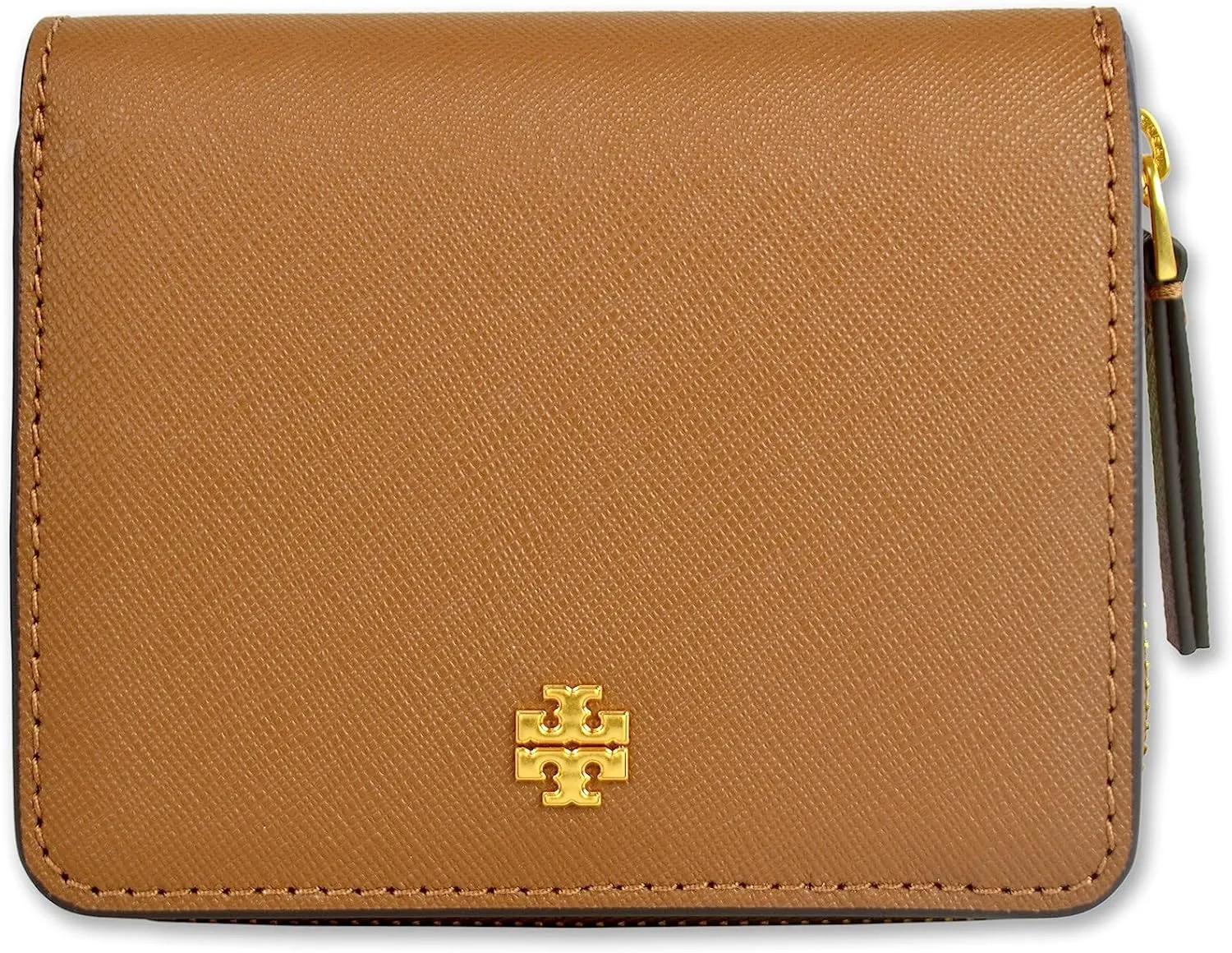 Tory Burch Womens 147606 Saffiano Leather Emerson Zip Around Mini Wallet, (909 Moose)