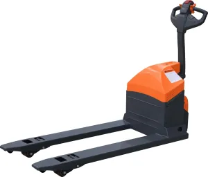 Tory Carrier Electric Pallet Jack/Truck Power Lithium Battery 3300lb Capacity 48x27 Forks Long Battery Life, New Version Handle Used in Warehousing and Handling-Orange Style