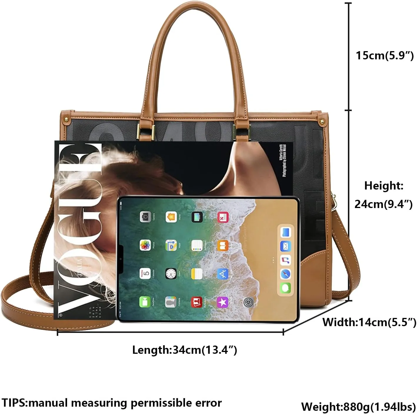 Tote Bag for Women Luxury Vegan Leather Purse Women's Handbags Large Crossbody Bags Designer Purses for Women