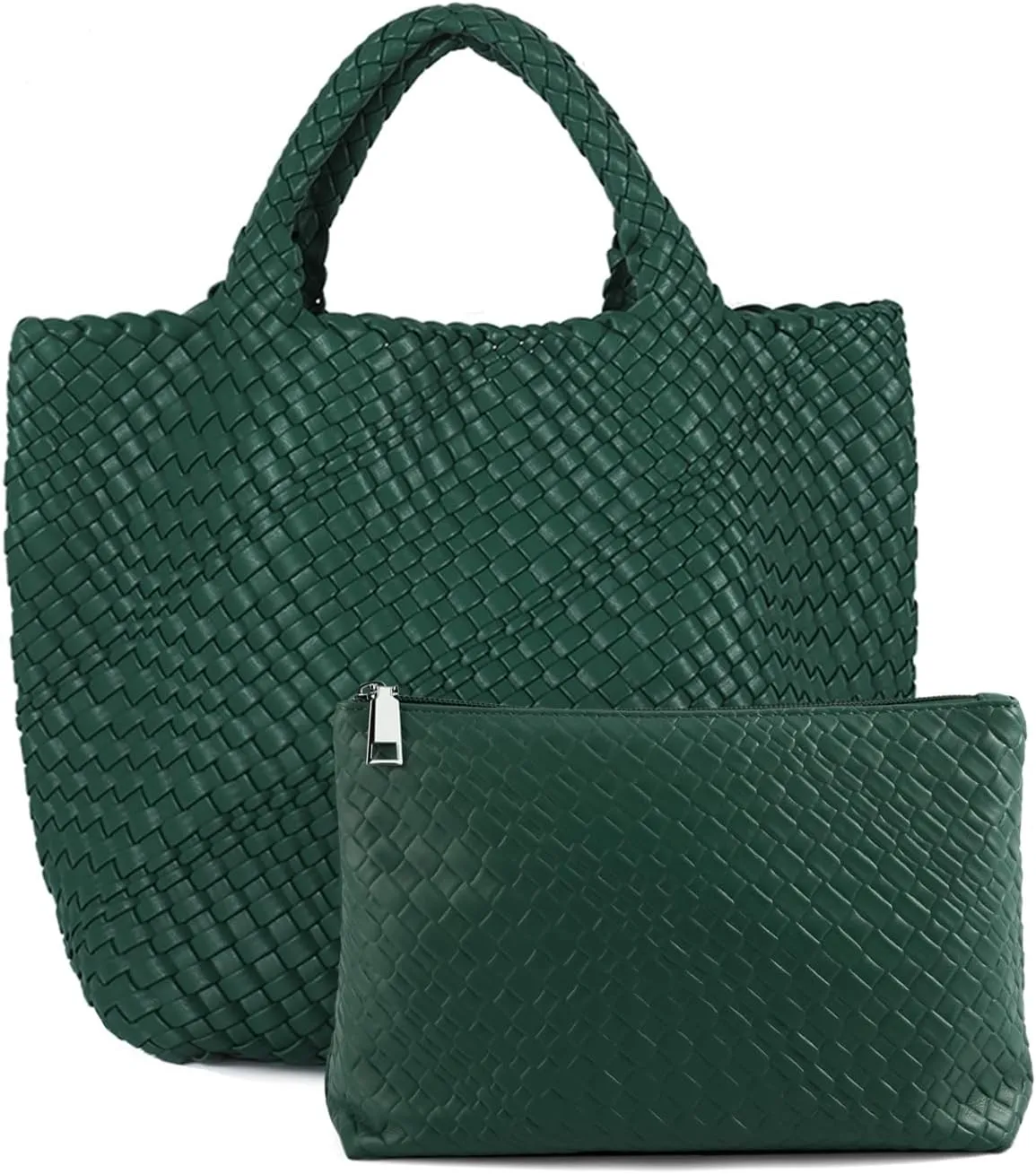 Tote Bag For Women Vegan Leather Handmade Woven Tote Bag Beach Bag Travel Handbag And Purse Top Handle Hobo Tote Bags