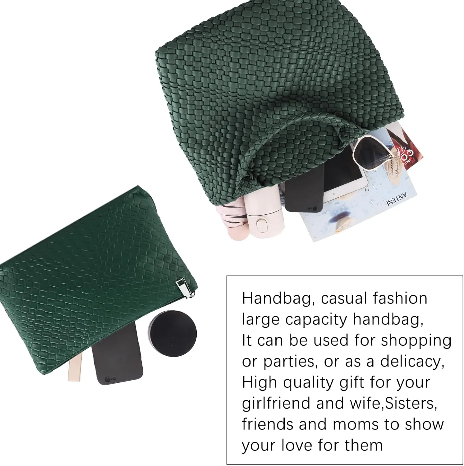 Tote Bag For Women Vegan Leather Handmade Woven Tote Bag Beach Bag Travel Handbag And Purse Top Handle Hobo Tote Bags