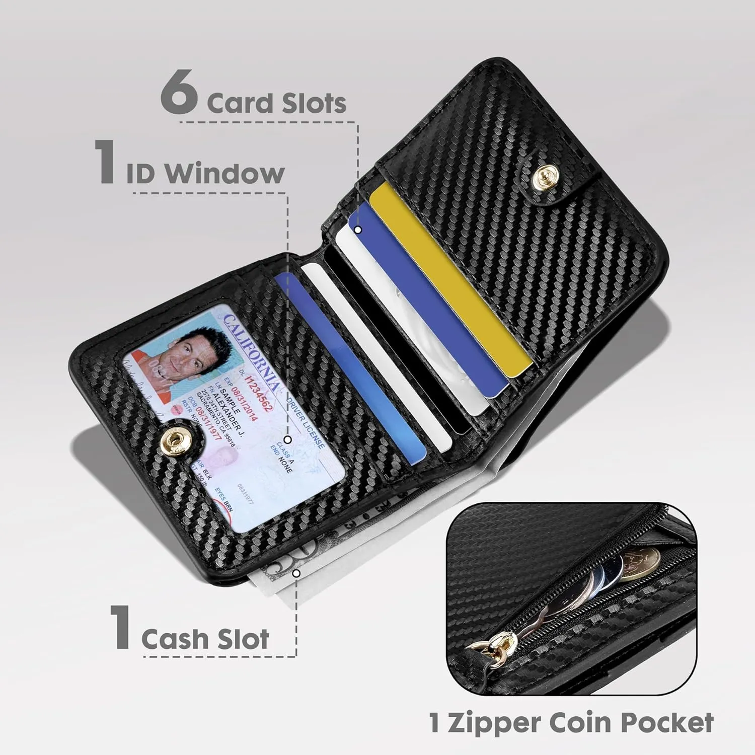 Toughergun Wallet Women Rfid Blocking Small Compact Bifold Luxury Leather Pocket Wallet Ladies Mini Purse with ID Window