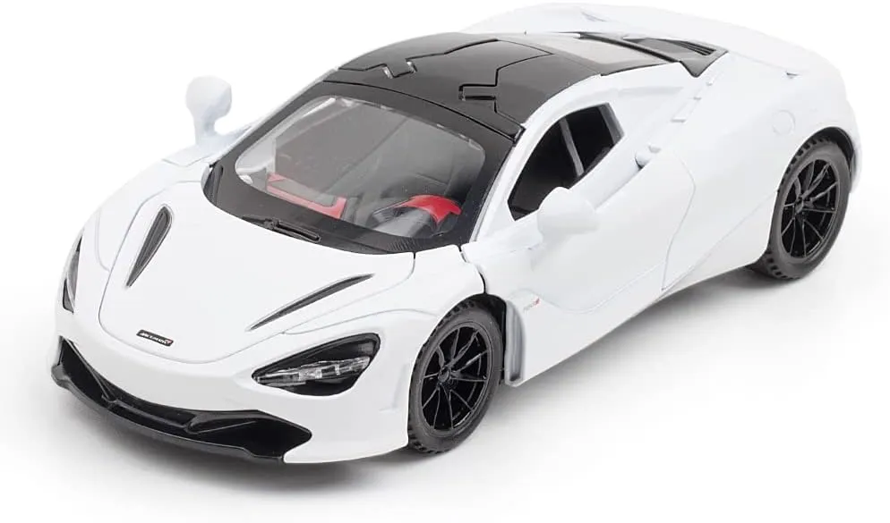 Toy Cars 720s Model White Alloy Collectibles Die-cast Vehicles with Sound and Light