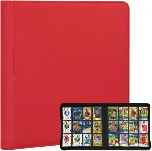 Trading Card Binder 480 Pockets, 12 Pockets Card Binder, Side Loading Card Collection Binder, Collectible Card Albums Card Folder for MTG, TCG, Football, NFL, Sports Cards, Game Cards(Red)