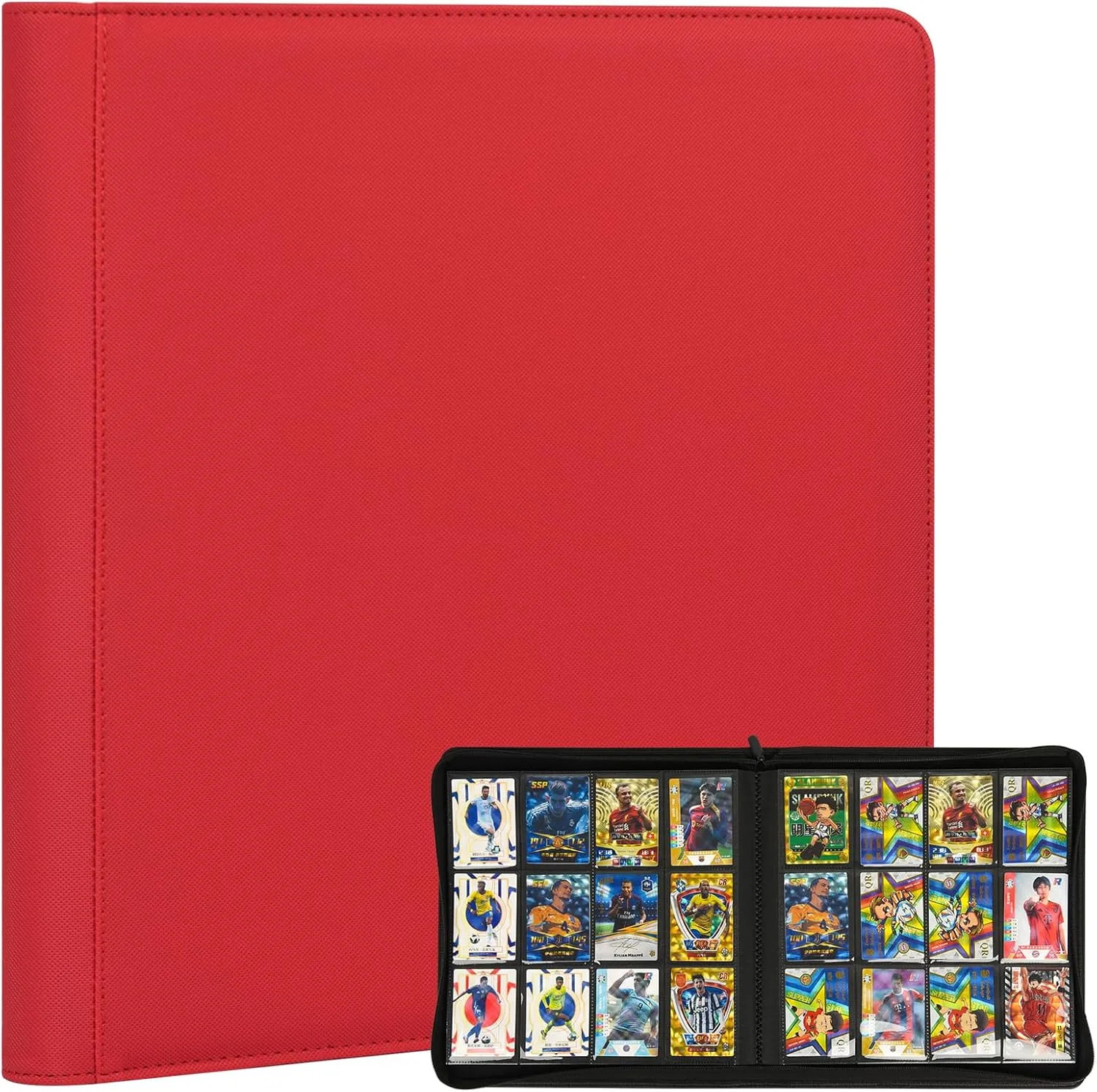 Trading Card Binder 480 Pockets, 12 Pockets Card Binder, Side Loading Card Collection Binder, Collectible Card Albums Card Folder for MTG, TCG, Football, NFL, Sports Cards, Game Cards(Red)