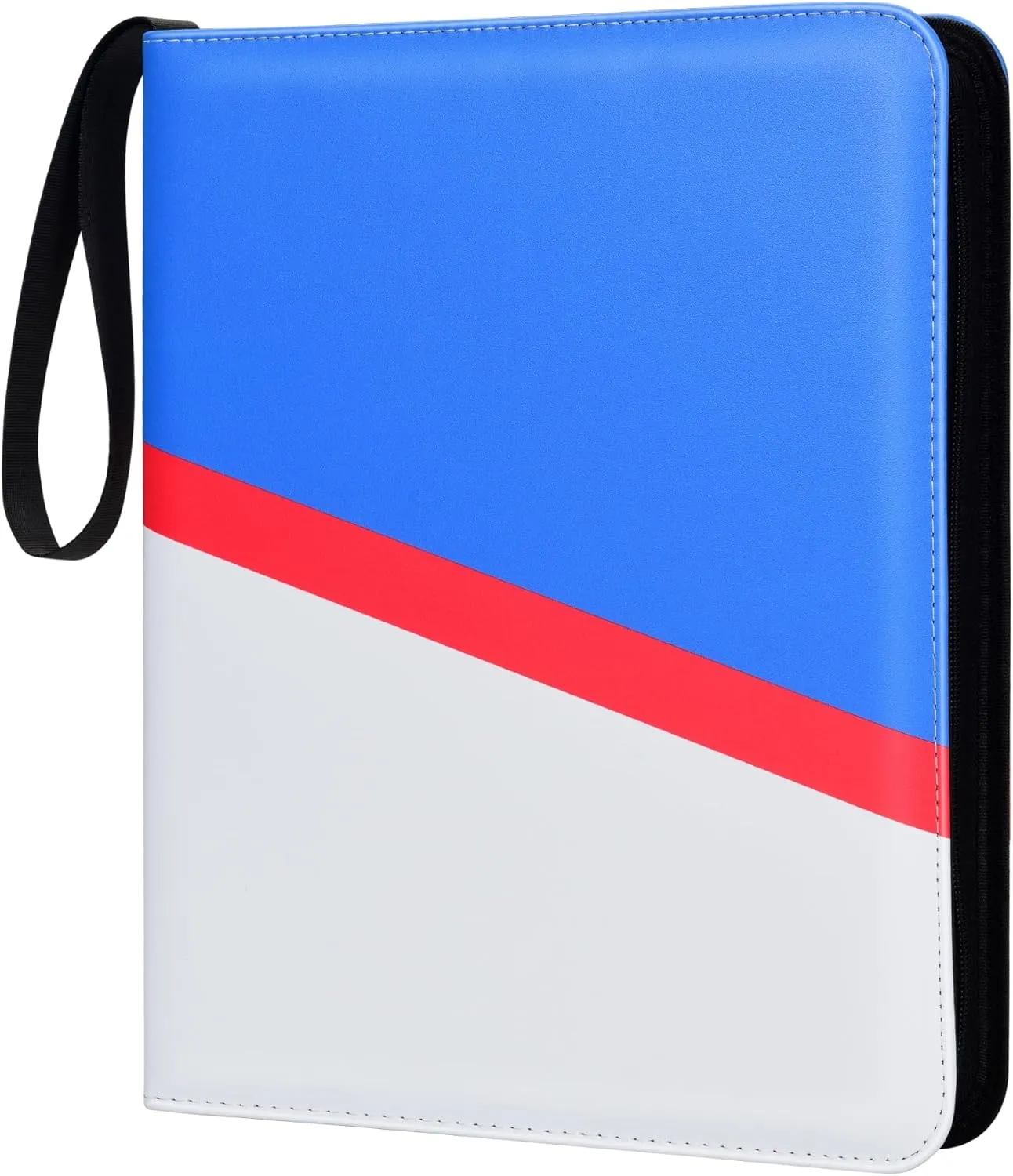 Trading Card Binder 9 Pocket, 900 Cards, Blue & White