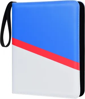 Trading Card Binder 9 Pocket, 900 Cards, Blue & White
