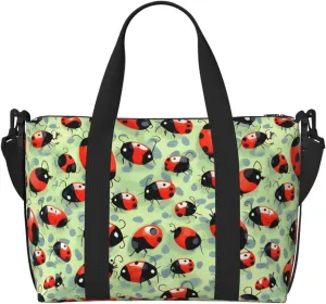 Travel Duffle Bag Weekender Bag Carry On Tote Bag Sport Gym Bag for Women Men Ladybugs Cartoon Print