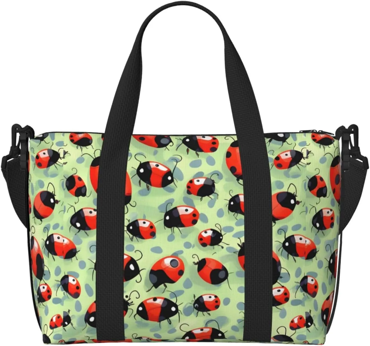 Travel Duffle Bag Weekender Bag Carry On Tote Bag Sport Gym Bag for Women Men Ladybugs Cartoon Print