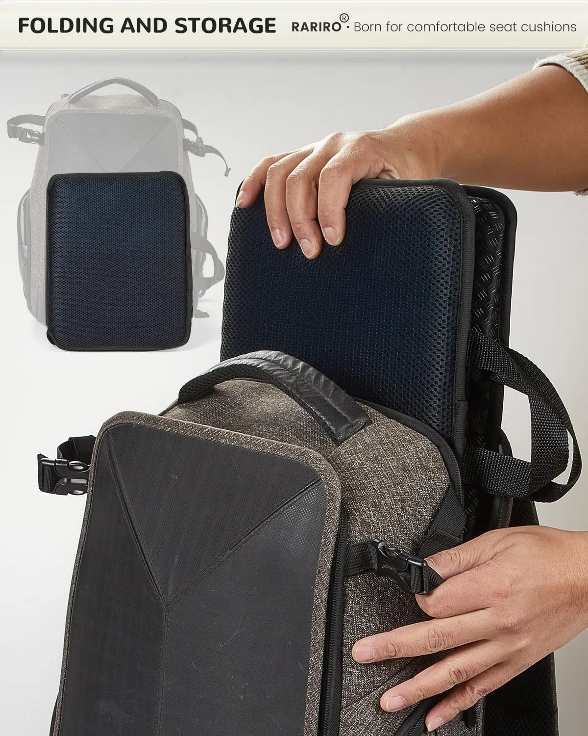 Travel Gel Seat Cushion - Foldable Waterproof Portable Pad for Airplane, Stadium, Bleacher, Kayaking, Flights, Camping, Egg Gel Pads, Ergonomic Design