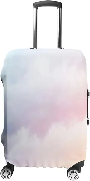 Travel Luggage Cover, Apartment Decor Elastic Travel Luggage Cover, Fluffy Dreamy Gradient Faded Pastel Cloud, Fits 30-32 Inch Luggage, Great For Vacation Travel, Blue Pink
