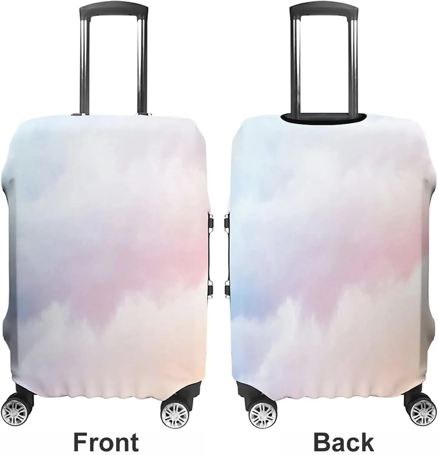 Travel Luggage Cover, Apartment Decor Elastic Travel Luggage Cover, Fluffy Dreamy Gradient Faded Pastel Cloud, Fits 30-32 Inch Luggage, Great For Vacation Travel, Blue Pink