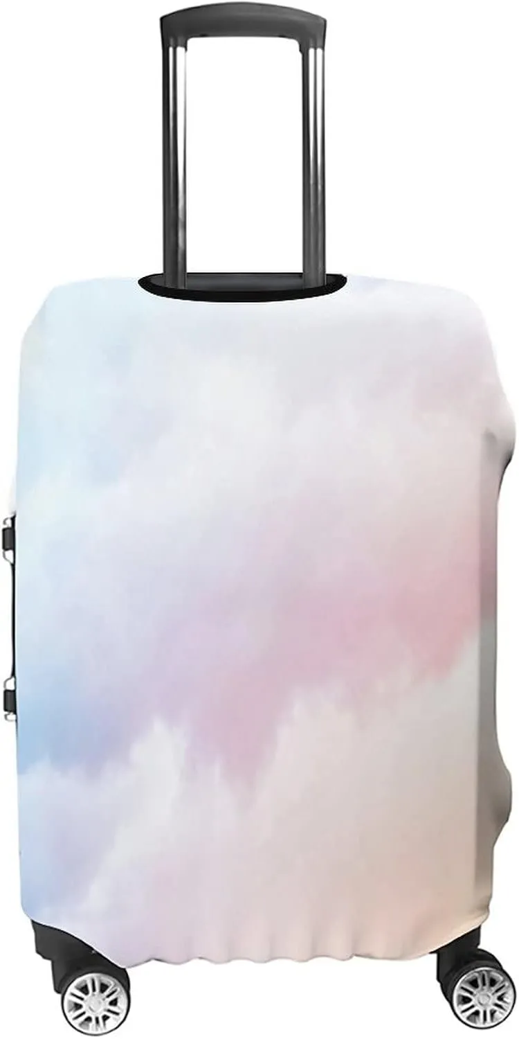 Travel Luggage Cover, Apartment Decor Elastic Travel Luggage Cover, Fluffy Dreamy Gradient Faded Pastel Cloud, Fits 30-32 Inch Luggage, Great For Vacation Travel, Blue Pink