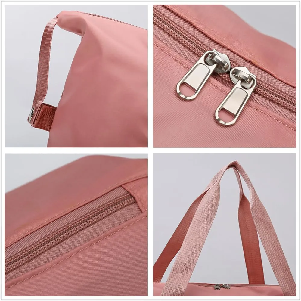 Travel Tote Bag with Trolley Sleeve Expandable Extra Duffel Bag with Wheels Lightweight Traveling Foldable Suitcase