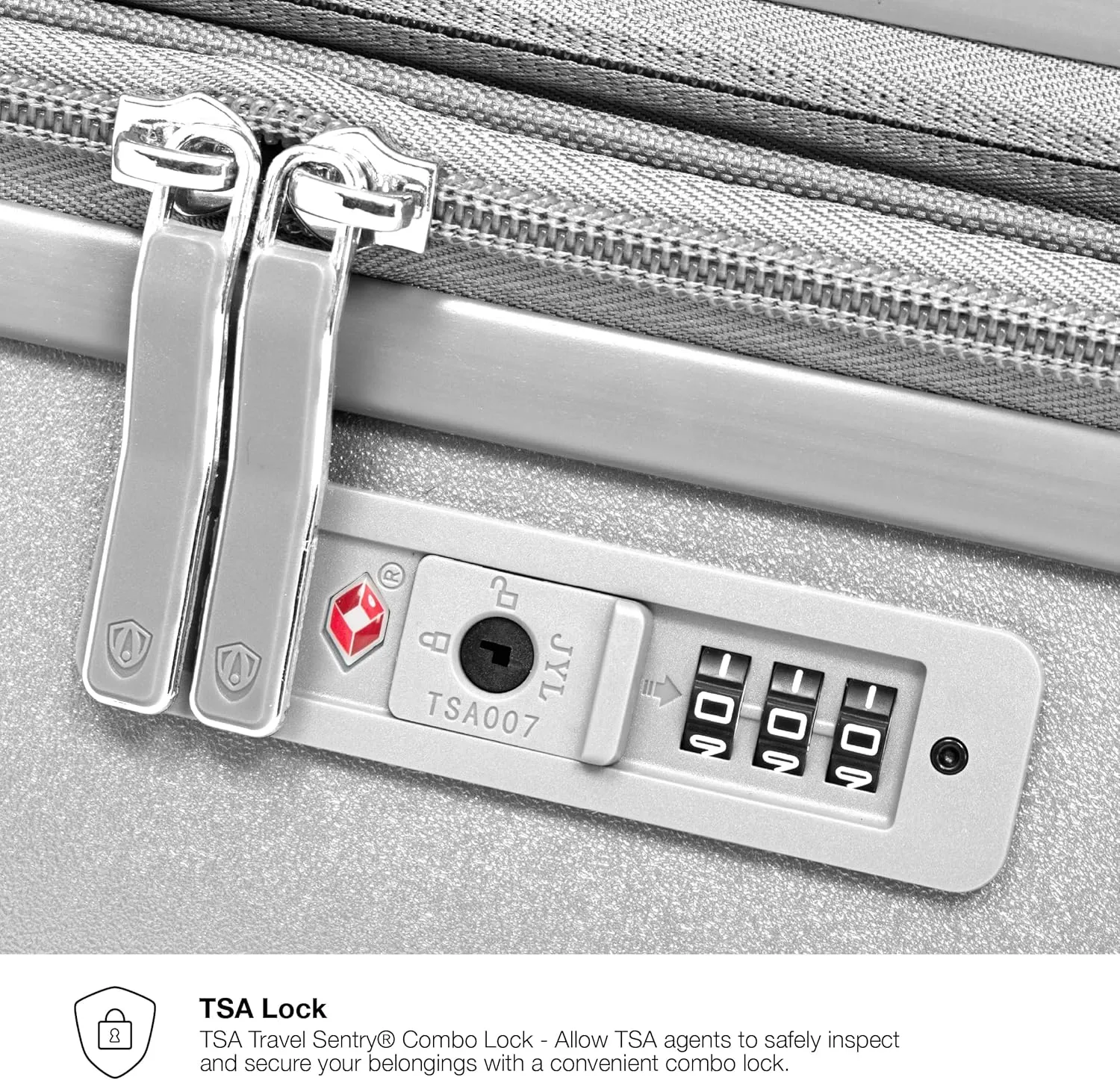 Traveler's Choice Elm Expandable Spinner Luggage Set, Matte Silver, 21" Carry-On