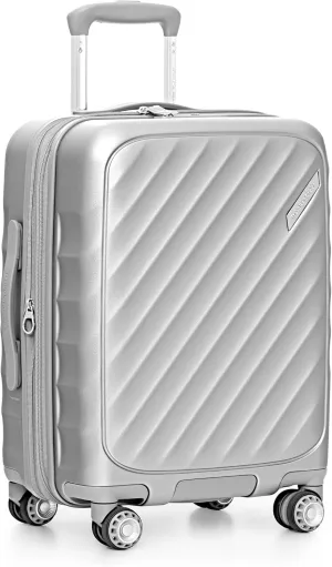Traveler's Choice Elm Expandable Spinner Luggage Set, Matte Silver, 21" Carry-On