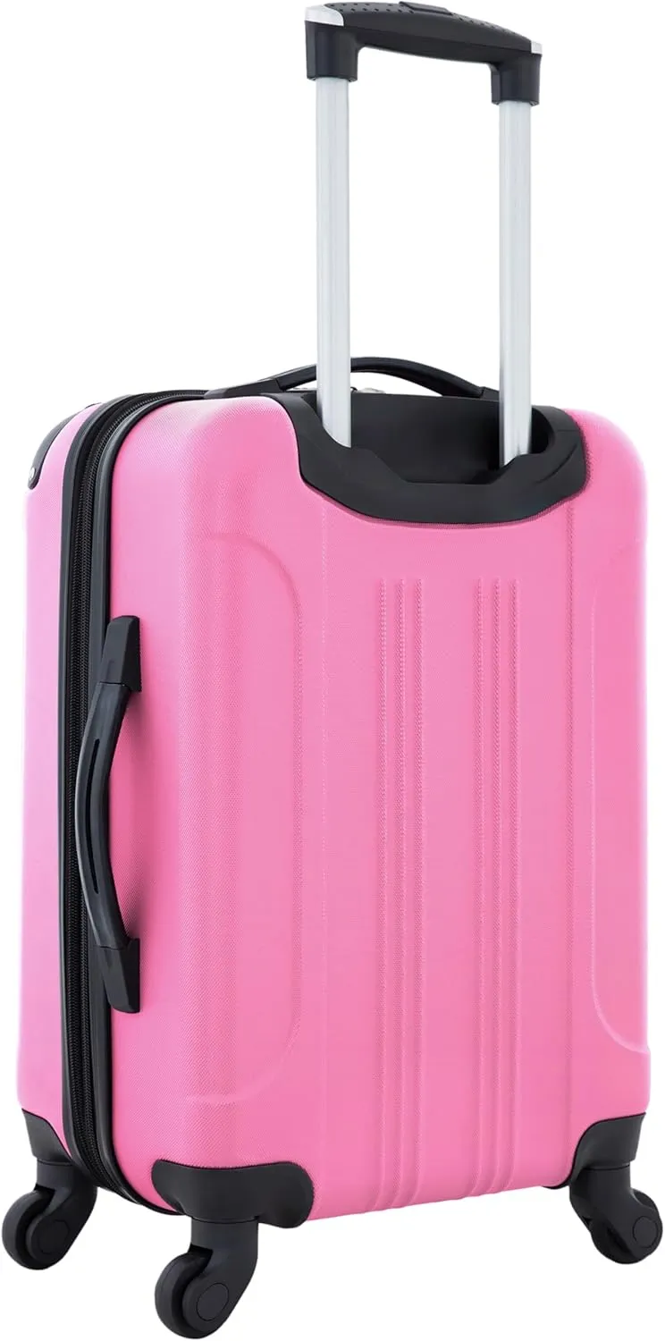Travelers Club Chicago Hardside Expandable Spinner Luggages, Hot Pink, 20" Carry-On, HS-20720-EX-690N