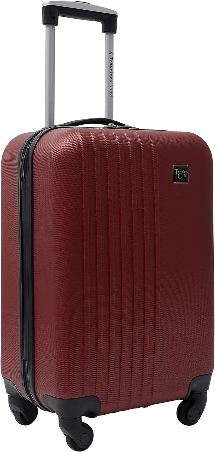 Travelers Club Cosmo Hardside Spinner Luggage, Rhubarb Red, Carry-On 20-Inch