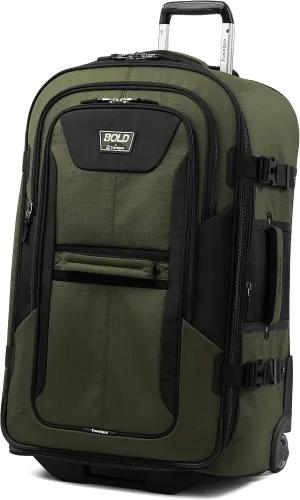Travelpro Unisex-Adult Bold Softside Expandable Rollaboard Upright Luggage, Olive/Black, Checked-Large 28-Inch